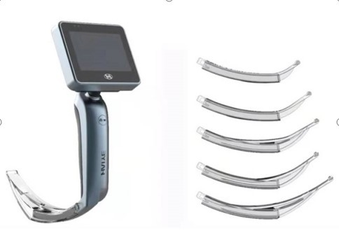 Laryngoscope visuel médical de 3,0 pouces avec 5 lames jetables pour l'intubation de voie aérienne de difficulté