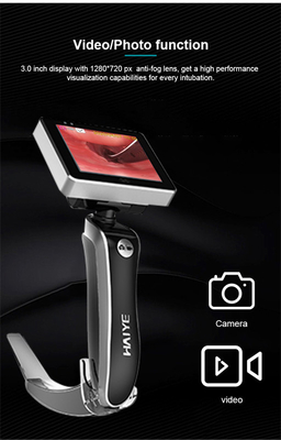Endoscope électronique optique jetable d'anesthésie visuelle du laryngoscope 32GB de fibre